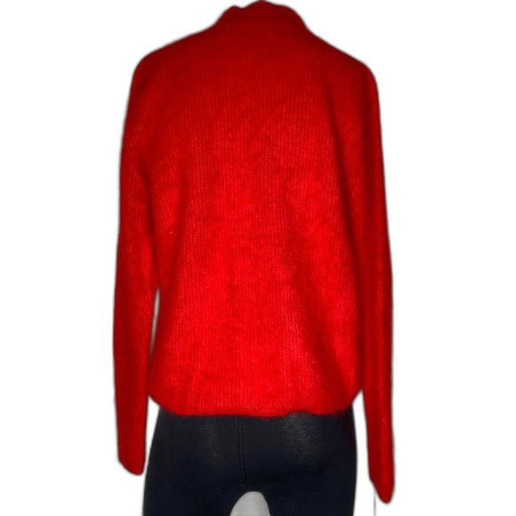 Rafaella Angora Rabbit Fur Lambswool Red Sweater Medium EUC! - Picture 6 of 9
